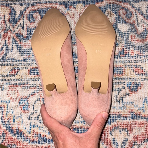 Andrea Carrano Milk Suede Kitten Heels in Blush Pink SZ 39.5 NIB - Picture 6 of 9